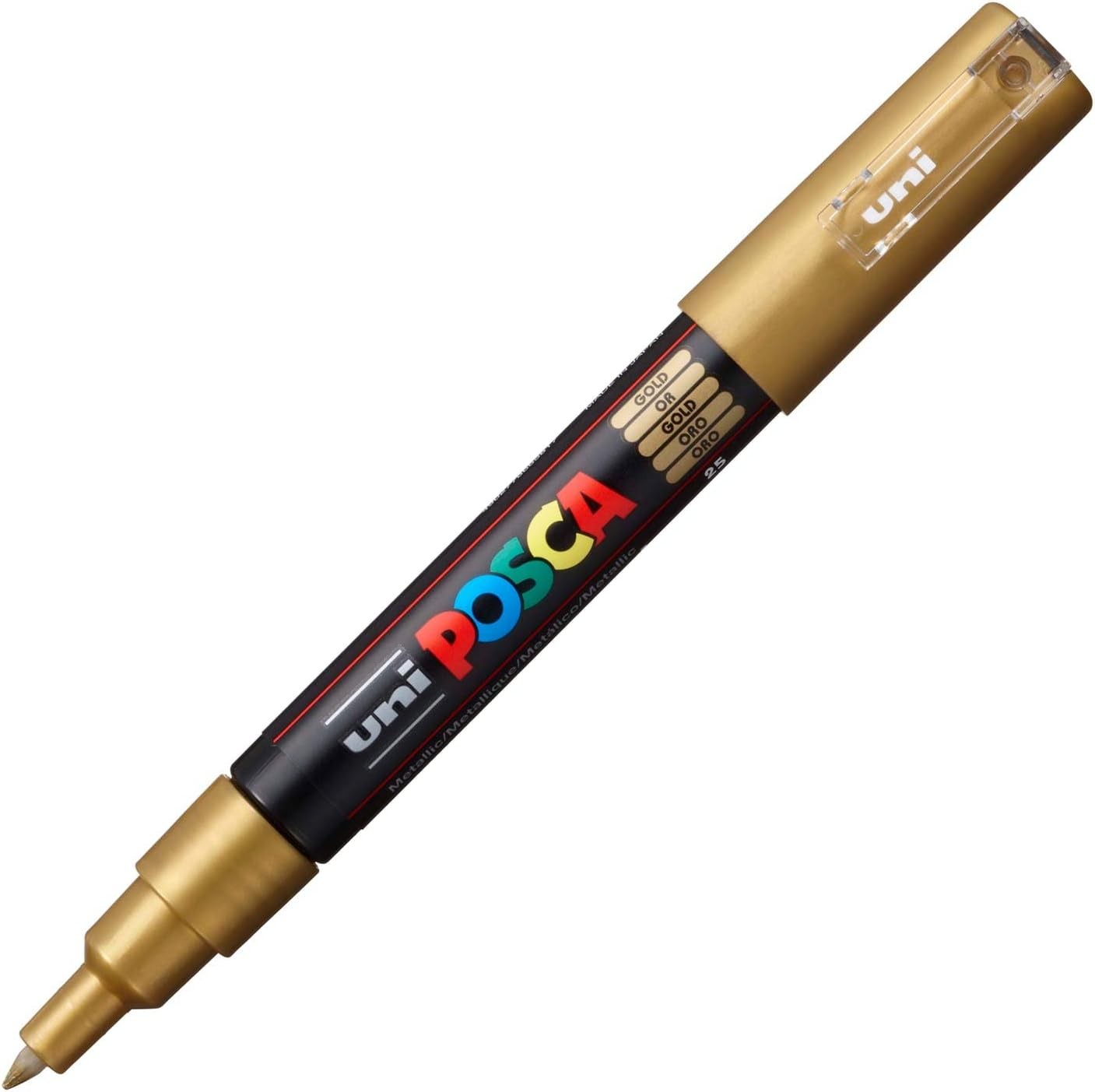 Posca Acrylic Paint Marker, Extra Fine, 1 Count (Pack of 1), Gold