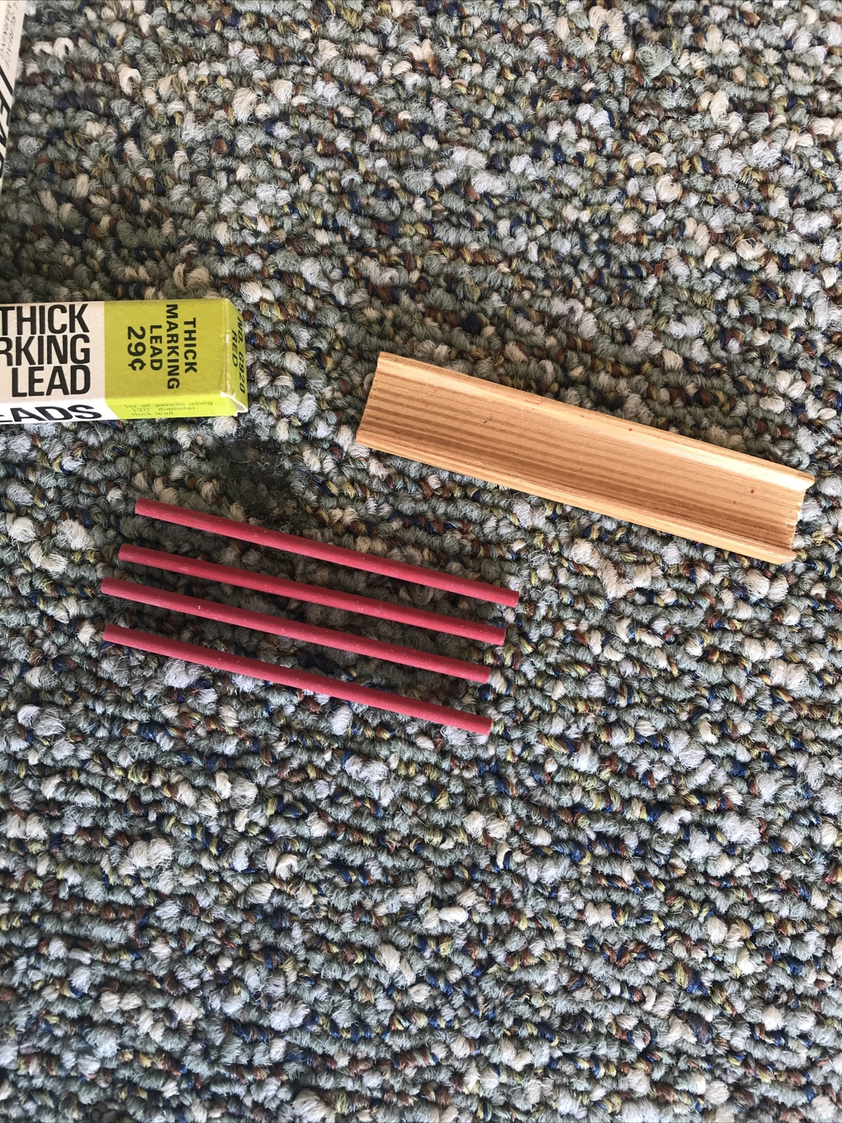 3 Vintage Scripto – Thick Marking Leads G920 Red .120″ diameter