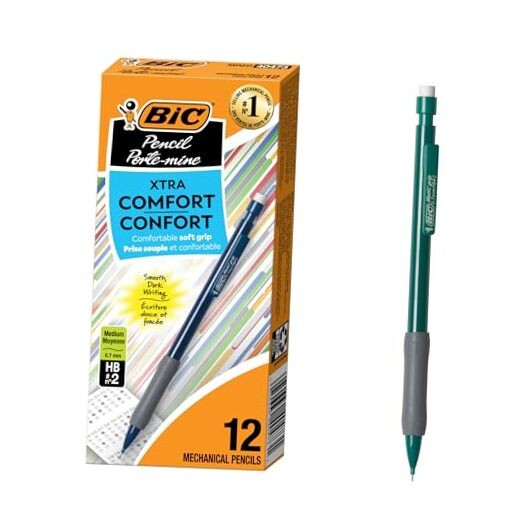 Xtra Comfort Mechanical Pencils with 12 Count (Pack of 1) Comfort Grip