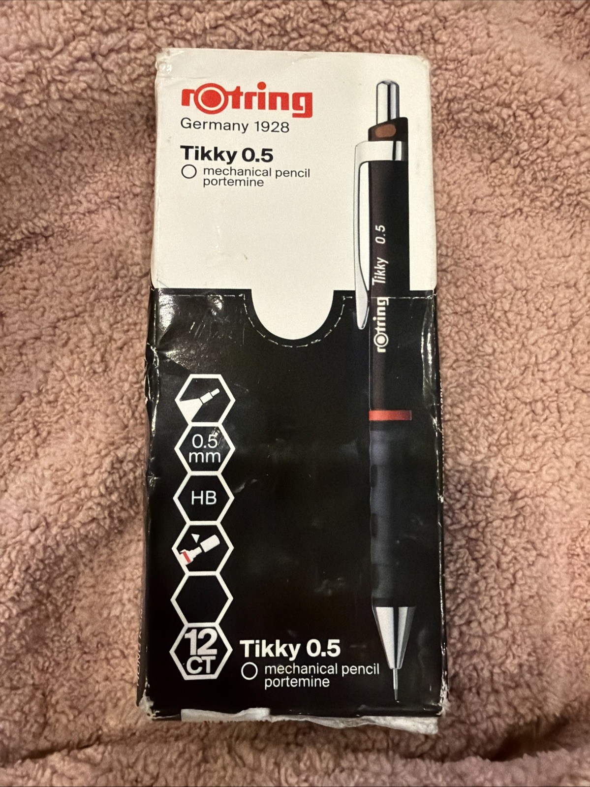 rOtring Tikky Mechanical Pencil 0.5 mm Burgundy Box Of 12 Brand New Germany