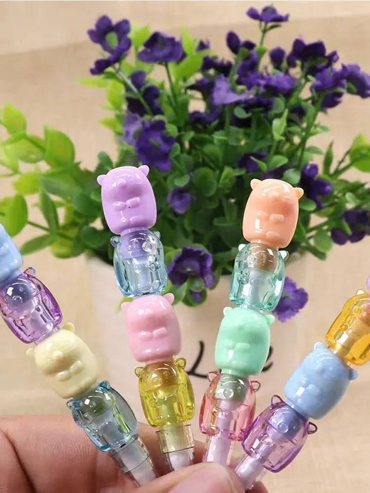 2PCS Cute Bear Mechanical Pencils Student Writing Pen Set