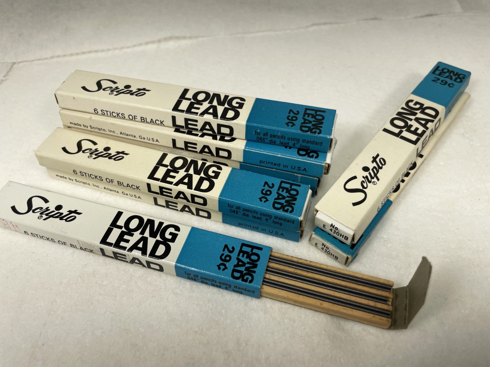 nos SCRIPTO Mech. Pencil Leads ~ BLACK ~ Standard .046 1.18mm ~ $5 ship / +Free