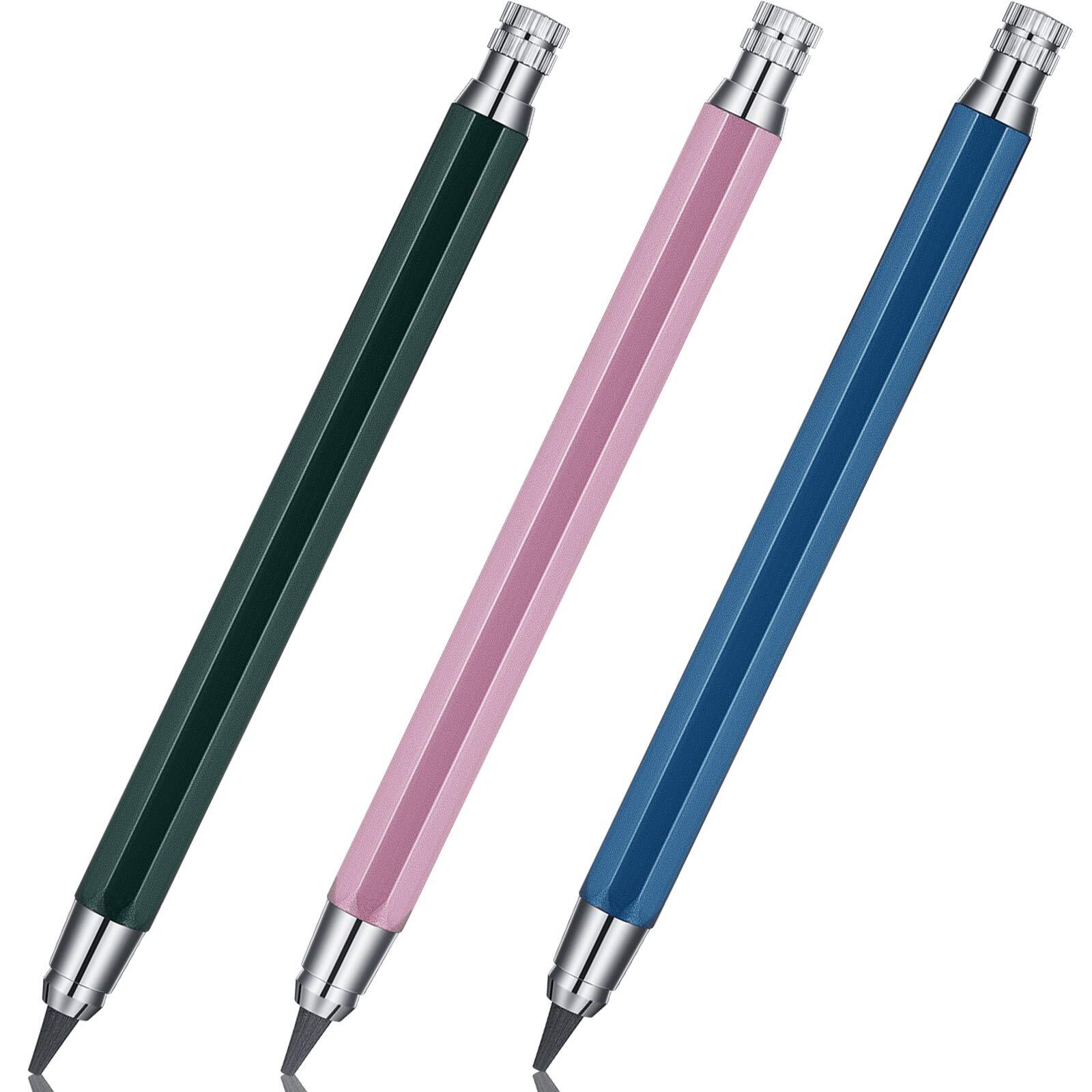3 Pieces 5.6MM Lead Holder Mechanical Pencils Sketch Up Metal Automatic