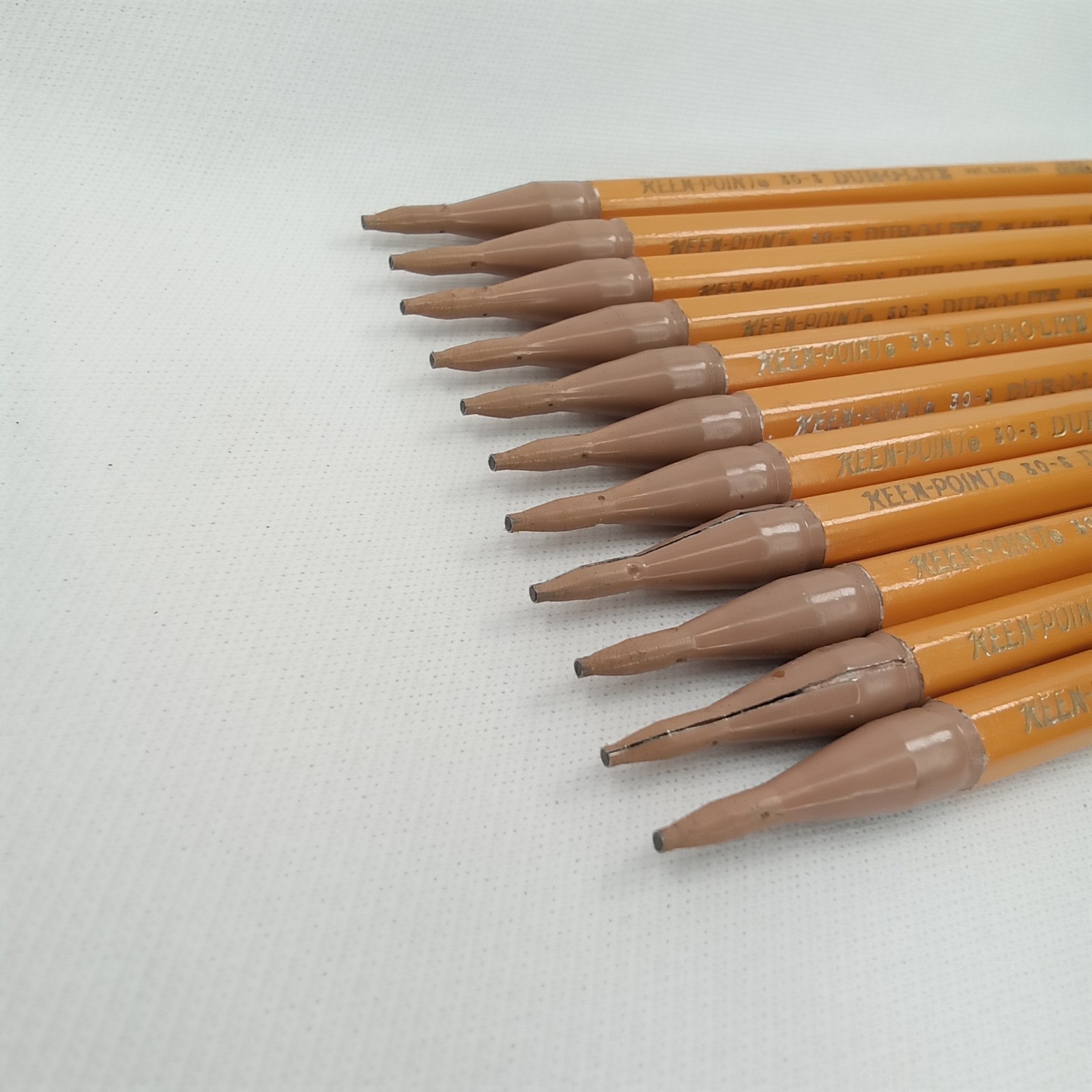 Vintage 1960s Keen Point Dur O Lite Yellow Metal Mechanical Pencil Set Of 11