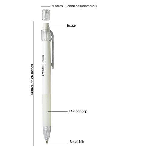 Mechanical Pencil Set 4PCS 0.5 Mechanical Pencils 100 HB Lead 3 Erasers for