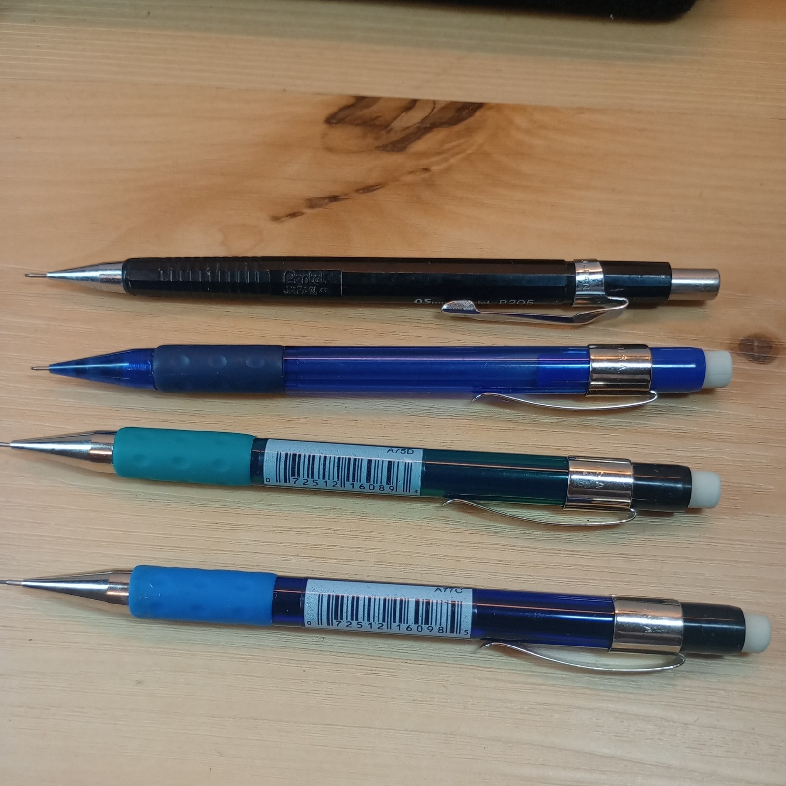 Vintage Pentel Japan Mechanical Pencil Set of 4 AL25 P205 A75 A77