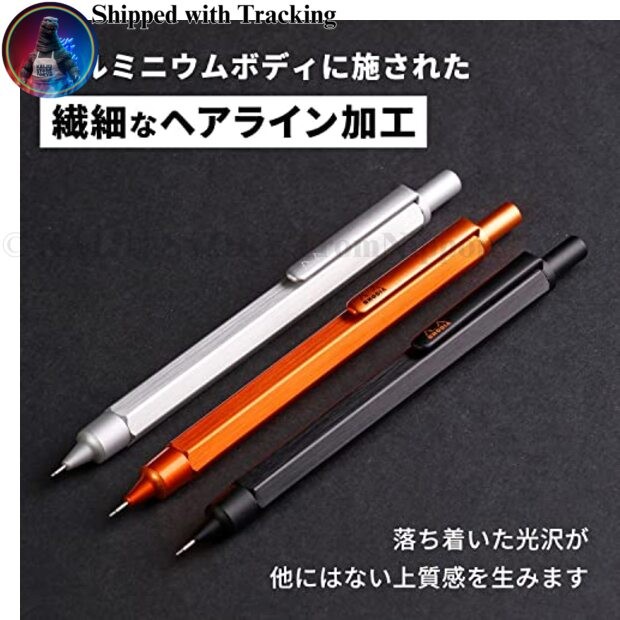 Rhodia Mechanical Pencil Script Refill Set 0.5mm Hexagonal Barrel Aluminum Body