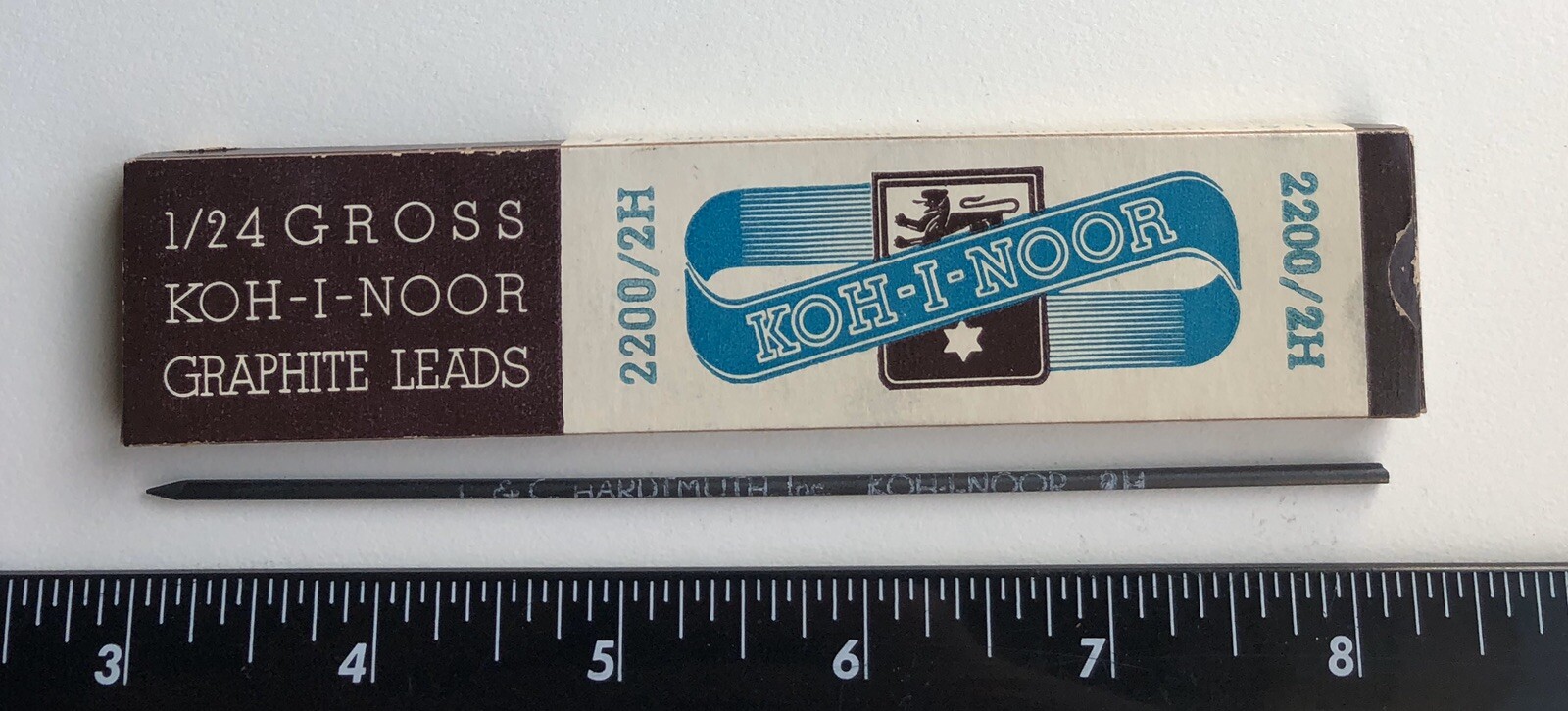 Vintage Koh-I-Noor Hardtmuth 2200 NOS 2mm 2H Drafting Lead 6 Pack Sleeve USA