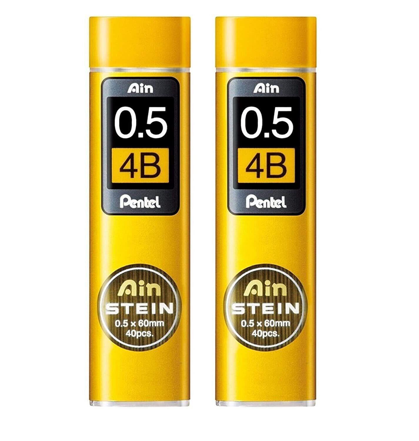 Pentel Mechanical Pencil Lead, Ain Stein, 0.5mm, 4B ( C275-4B ) PACK OF 2
