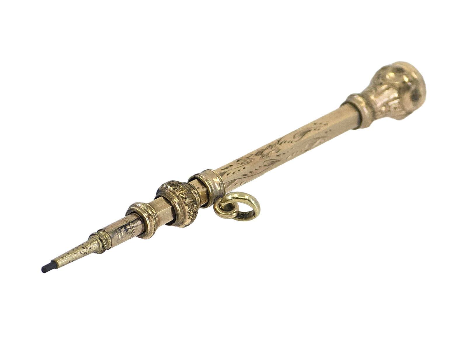 ANTIQUE SOLID 9K GOLD VICTORIAN MECHANICAL PENCIL / TESTED GOLD with XRF MACHINE