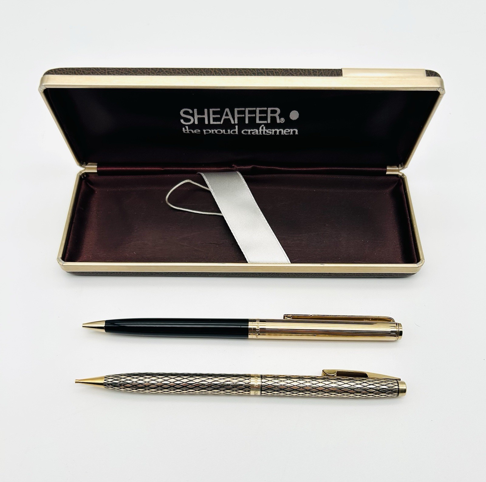 Vtg SHEAFFER White Dot 14K Gold Filled Papermate Mechanical Pencil Set of 2