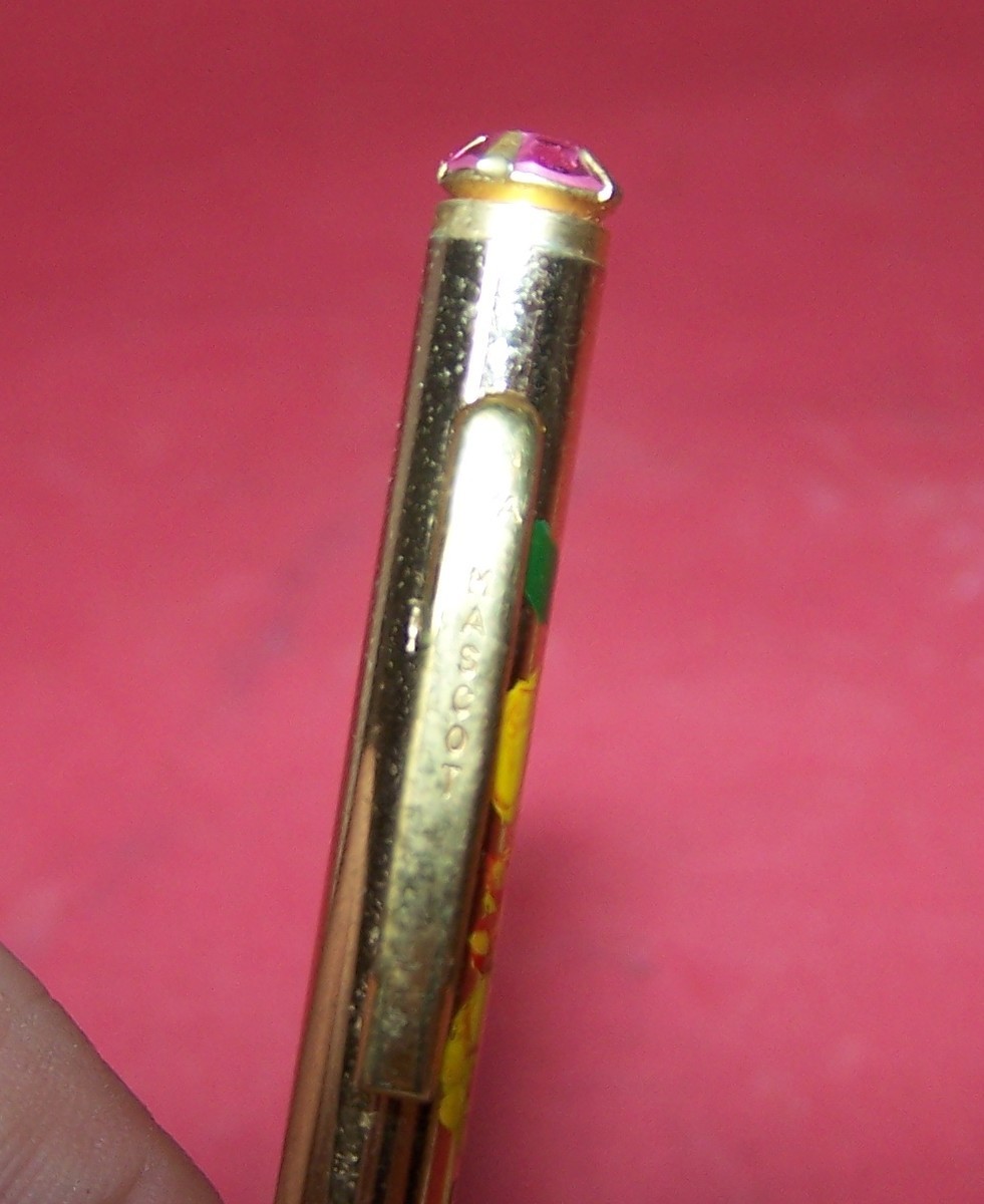 2 Vintage Mechanical Pencils Mascot Jeweled Painted and Cross Gold Plated