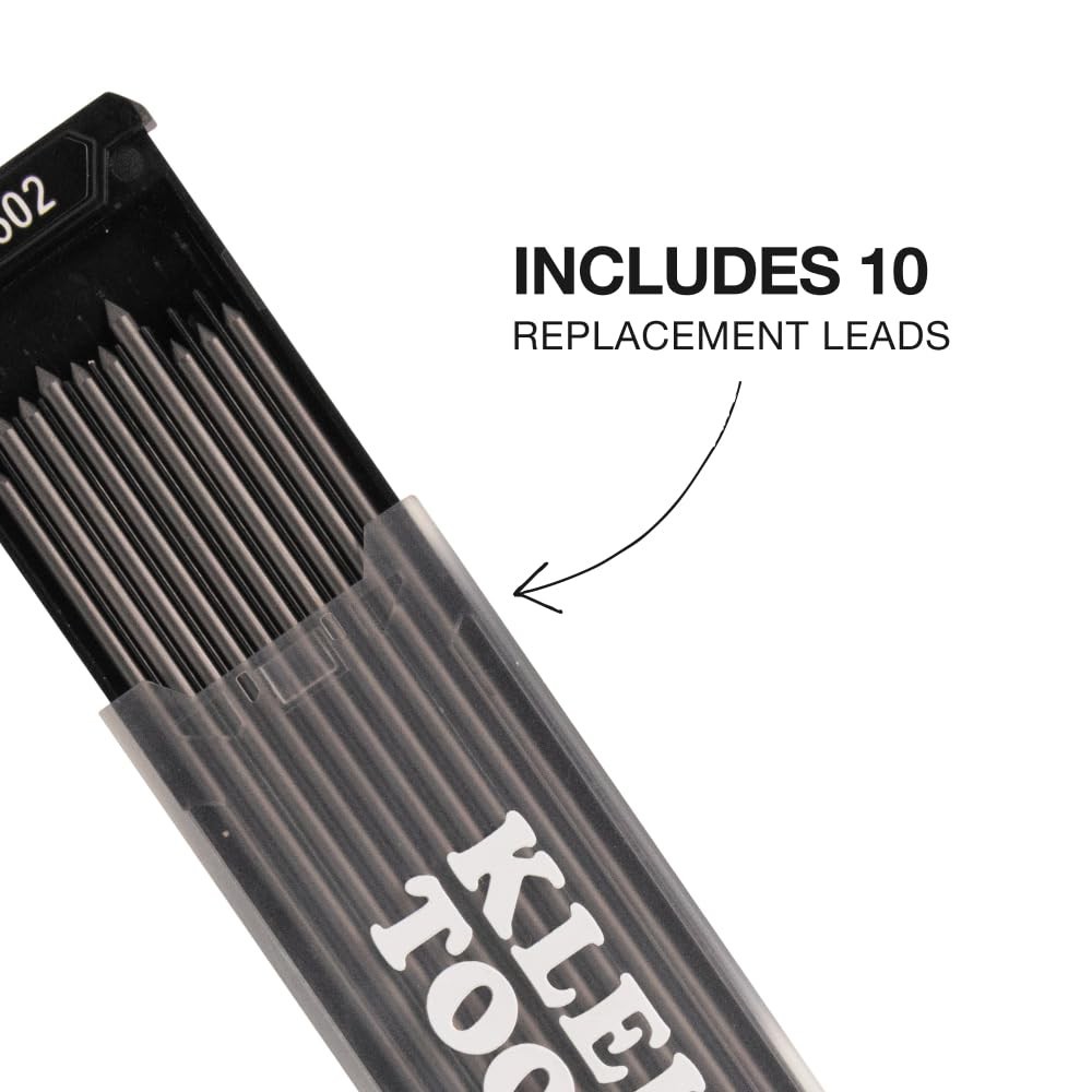 2.8mm Mechanical Carpenter Pencil with Sharpener & 10 Graphite Lead Refills – Wo