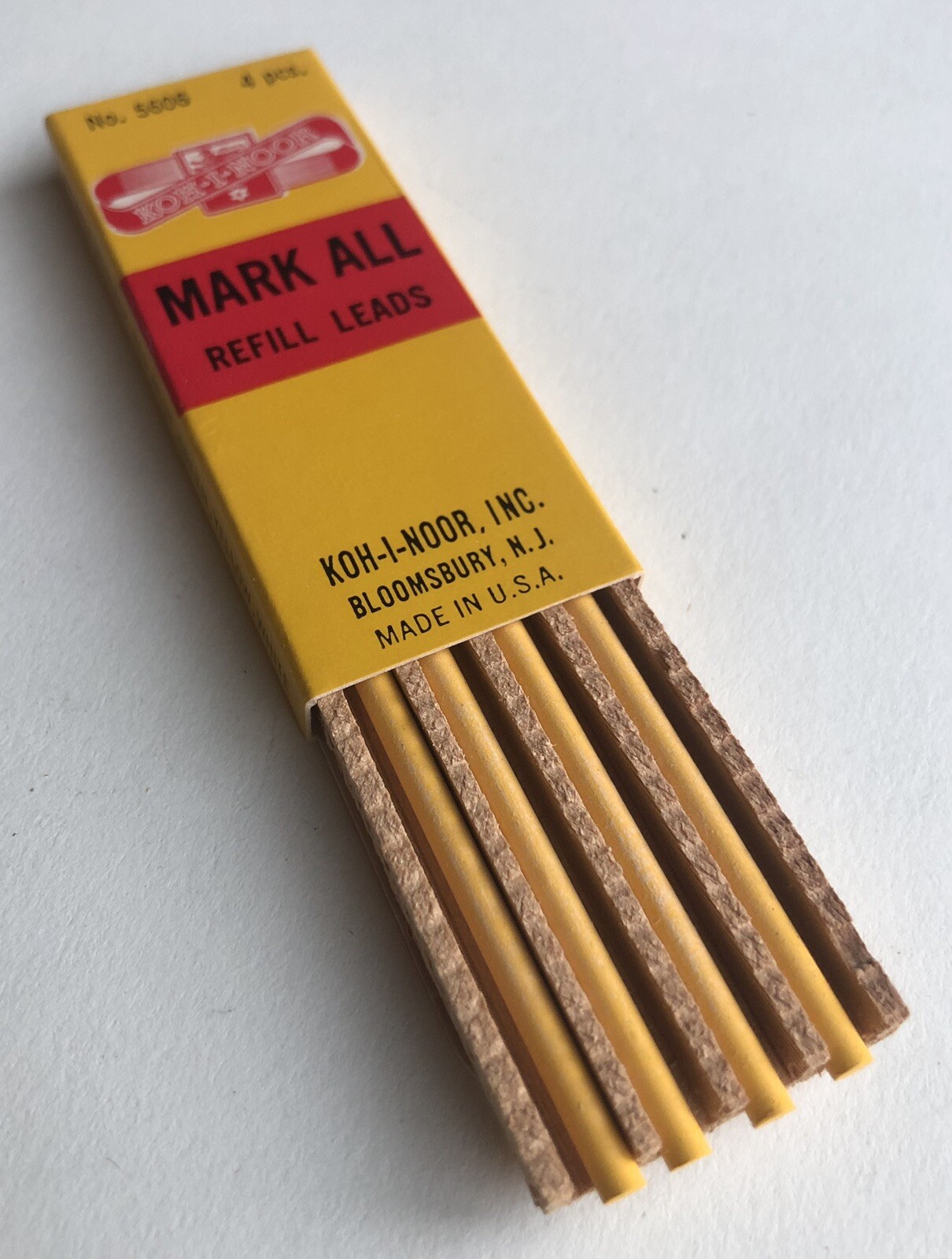 Vintage KOH-I-NOOR Mark All 3mm NOS Marking Pencil Lead Refill 4 Pack USA