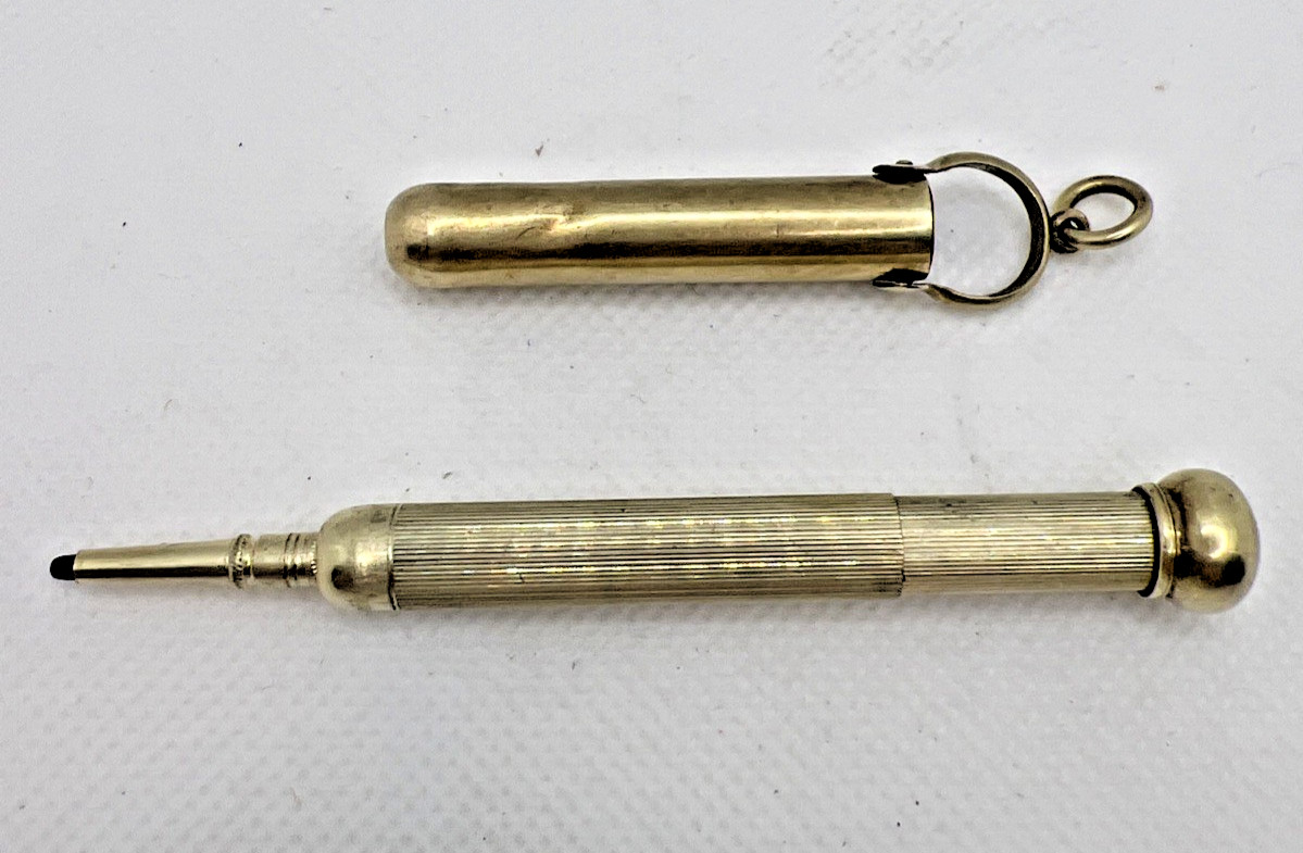 Magic Pencil Retractable Pencil Pendant 14 CT Gold Filled Antique Art Deco