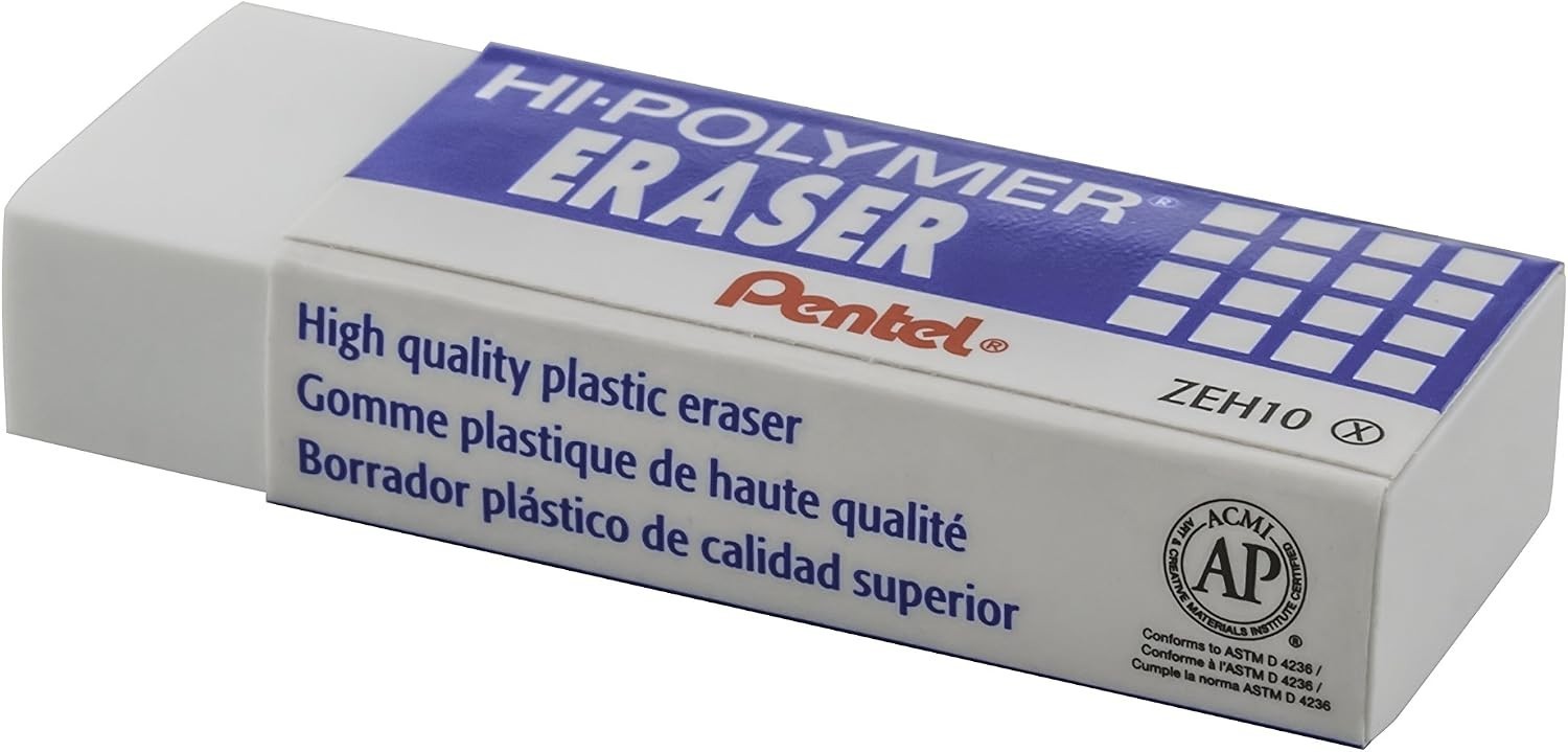 Durable 6-Pack Hi-Polymer Block Erasers with Protective Sleeve for Clean Work