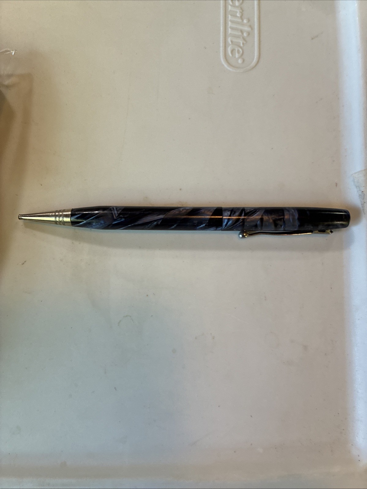 Wahl Eversharp Oxford Blue & Black Celluloid Vintage Pencil As Found