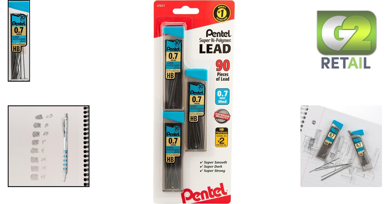 Convenient 0.7 mm HB Mechanical Pencil Leads – 90 Super Hi-Polymer Refills Total