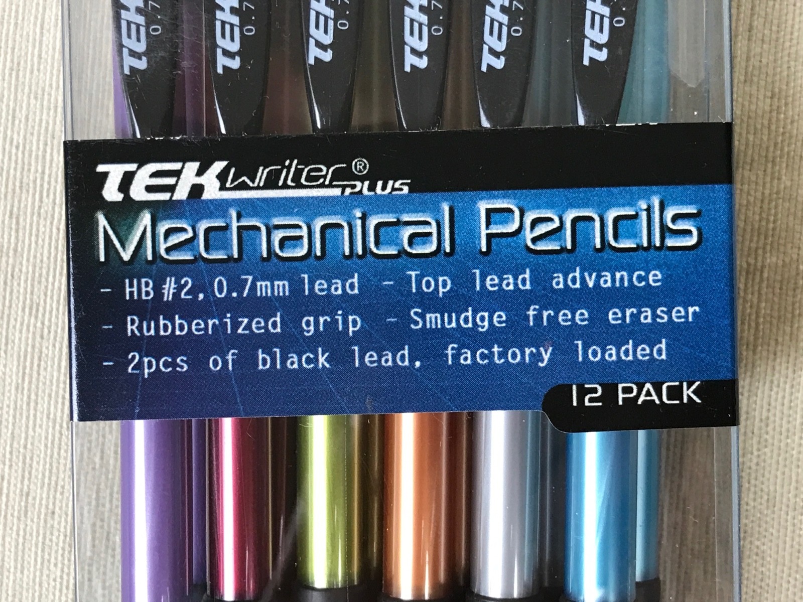 NEW 12-Pack of Tek Writer Plus Mechanical Pencils 0.7mm #2 w/Erasers
