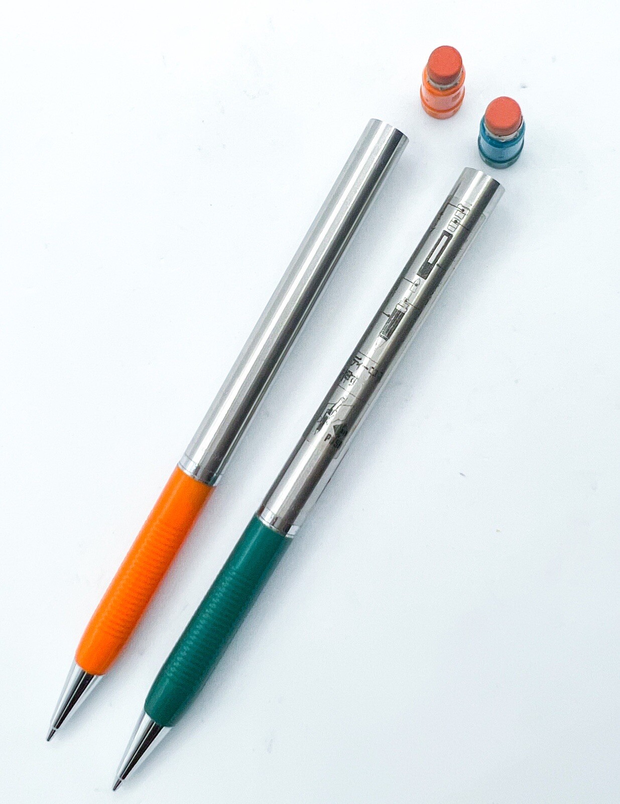 Kokuyo 2pcs Mechanical Pencil PS-11 Orange Blue Body side Knock Click 0.5 mm