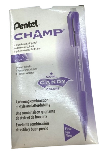 NEW Pentel Champ 12-PACK 0.5MM Automatic Pencil Violet AL15V Cool Candy Colors