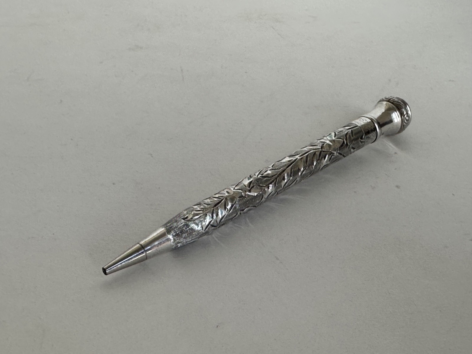 Antique Sterling Silver Whal Ever Sharp Engraved Mecanical Pencil Pendant