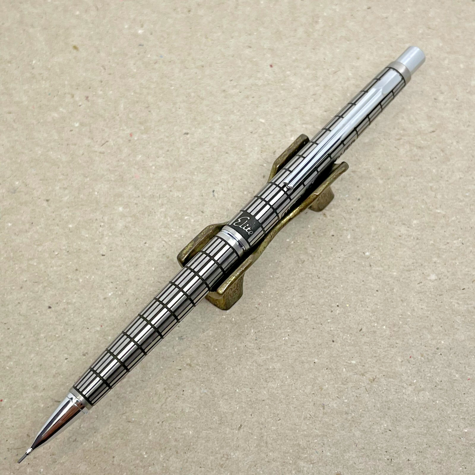 Pilot Mechanical Pencil Elite Stainless Steel Barrel UBE Logo Made in Japan