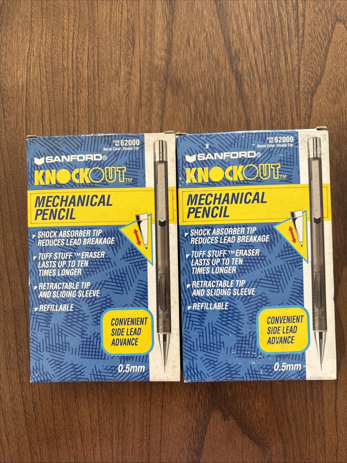 Rare 2 Boxes Vintage 1994 Sanford Knockout .5mm Mechanical Pencils 22 ct Japan