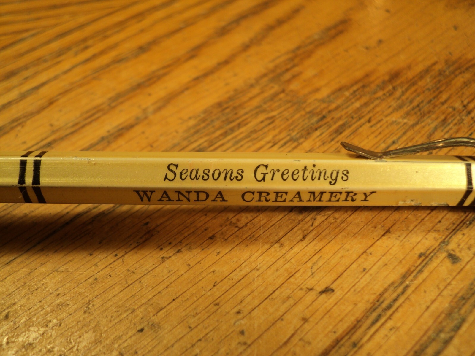 Vintage ADGiF Mechanical Pencil Advertising Seasons Greetings Wanda Creamery