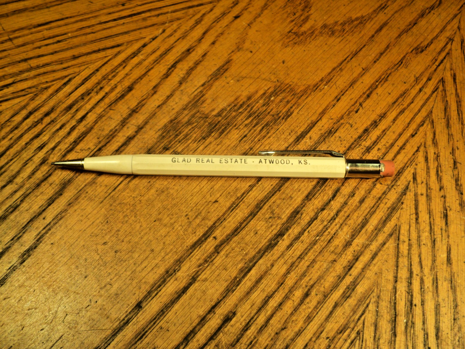Vintage Autopoint Mechanical Pencil Glad Real Estate Atwood KS 5-1/2″ Long