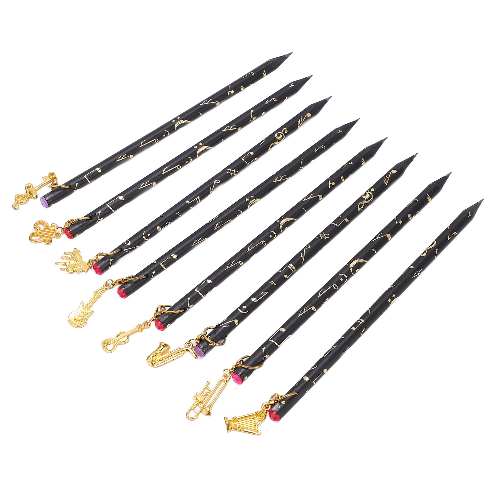 8Pcs Music Pencil Musical Note Stationery Set Kit With Pendant For Painting