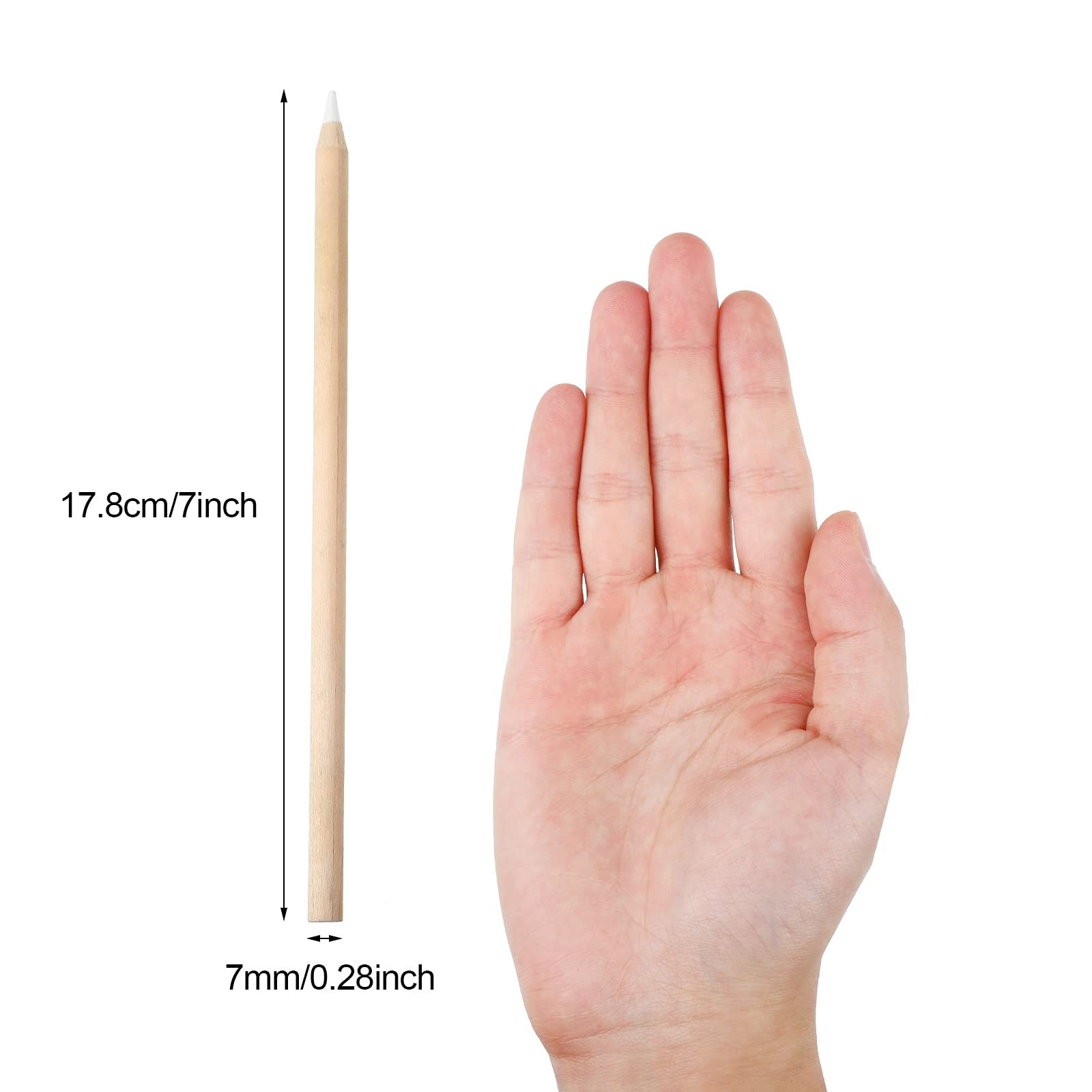 Tenare 10 Pieces White Chalk Pencil Set 1 Count (Pack of 10), Wooden