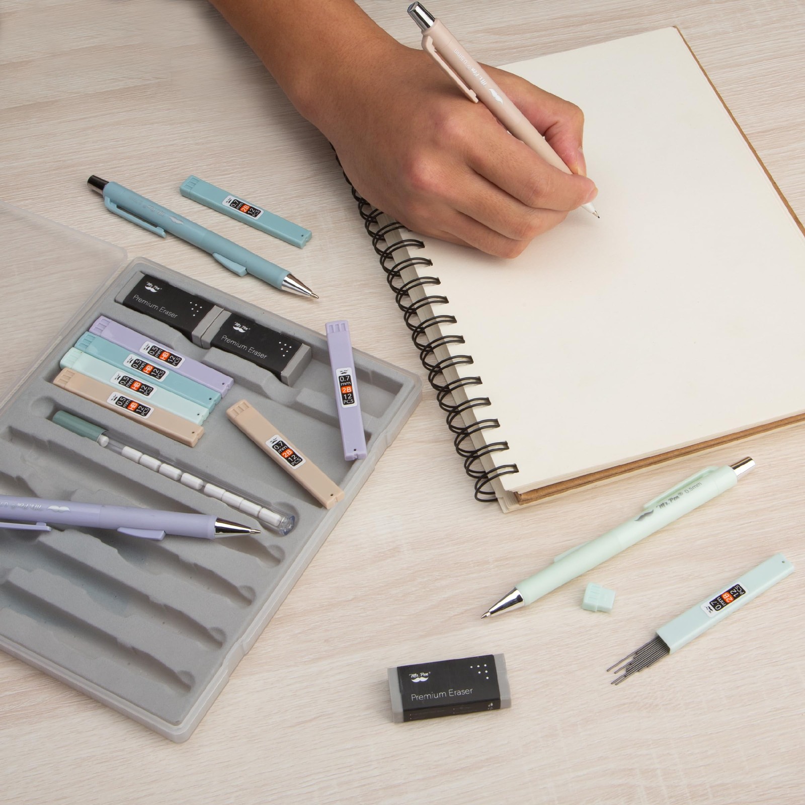 Mr. Pen- Pastel Mechanical Pencil Set with Lead Refills & Erasers, 4