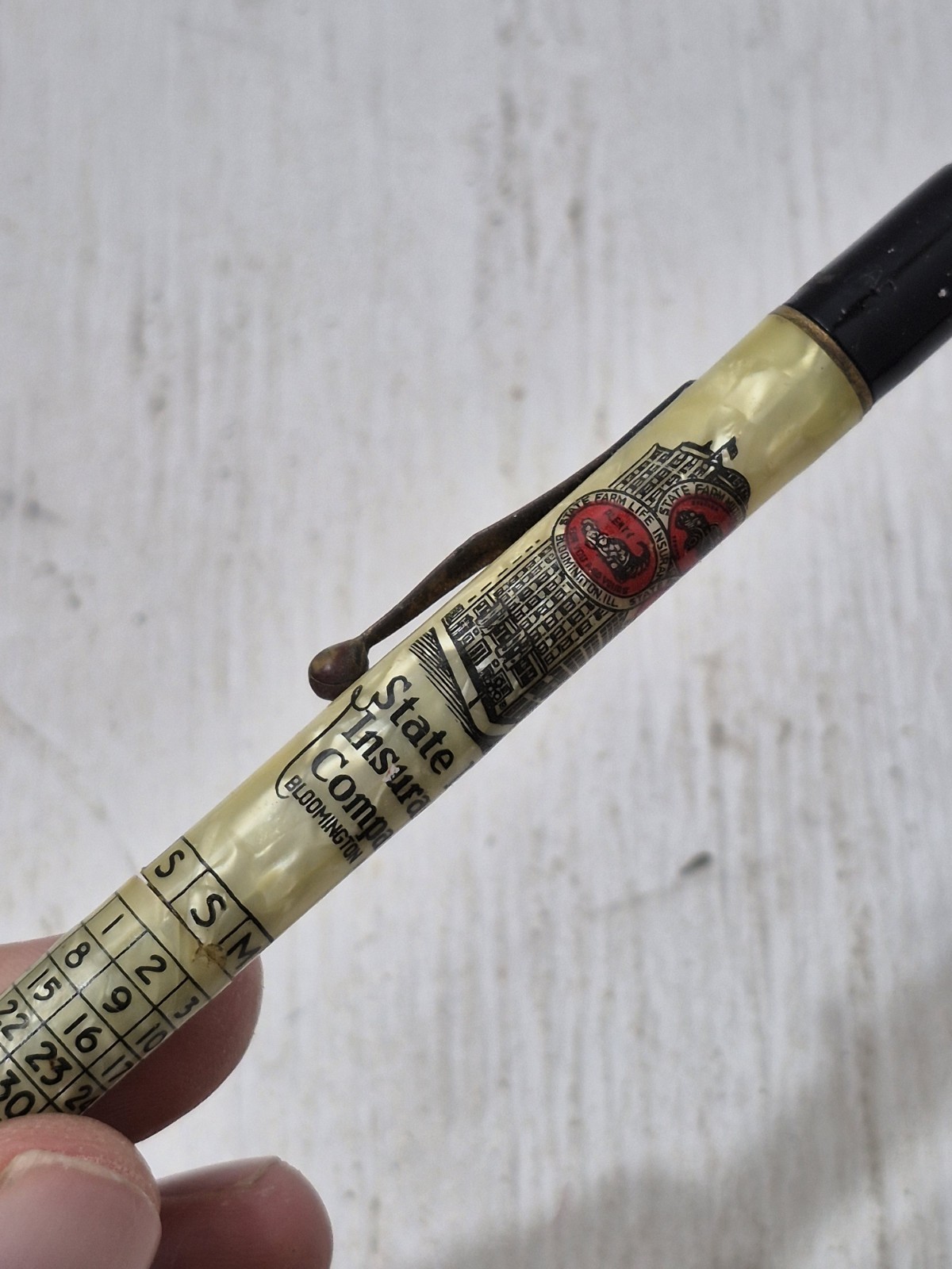 Vintage State Farm Insurance Advertising Mechanical Pencil Pen Marbled Promo