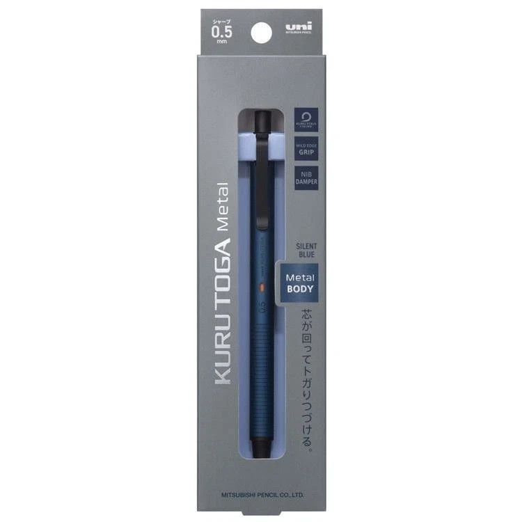 UNI Kuru Toga Metal Silent Blue 0.5mm Mechanical Pencil M5-KH New Japan