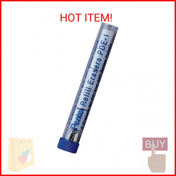 Pentel Refill Eraser for AL, AX and PD Series Pencils 5 pcs/Tube, 3 Pack