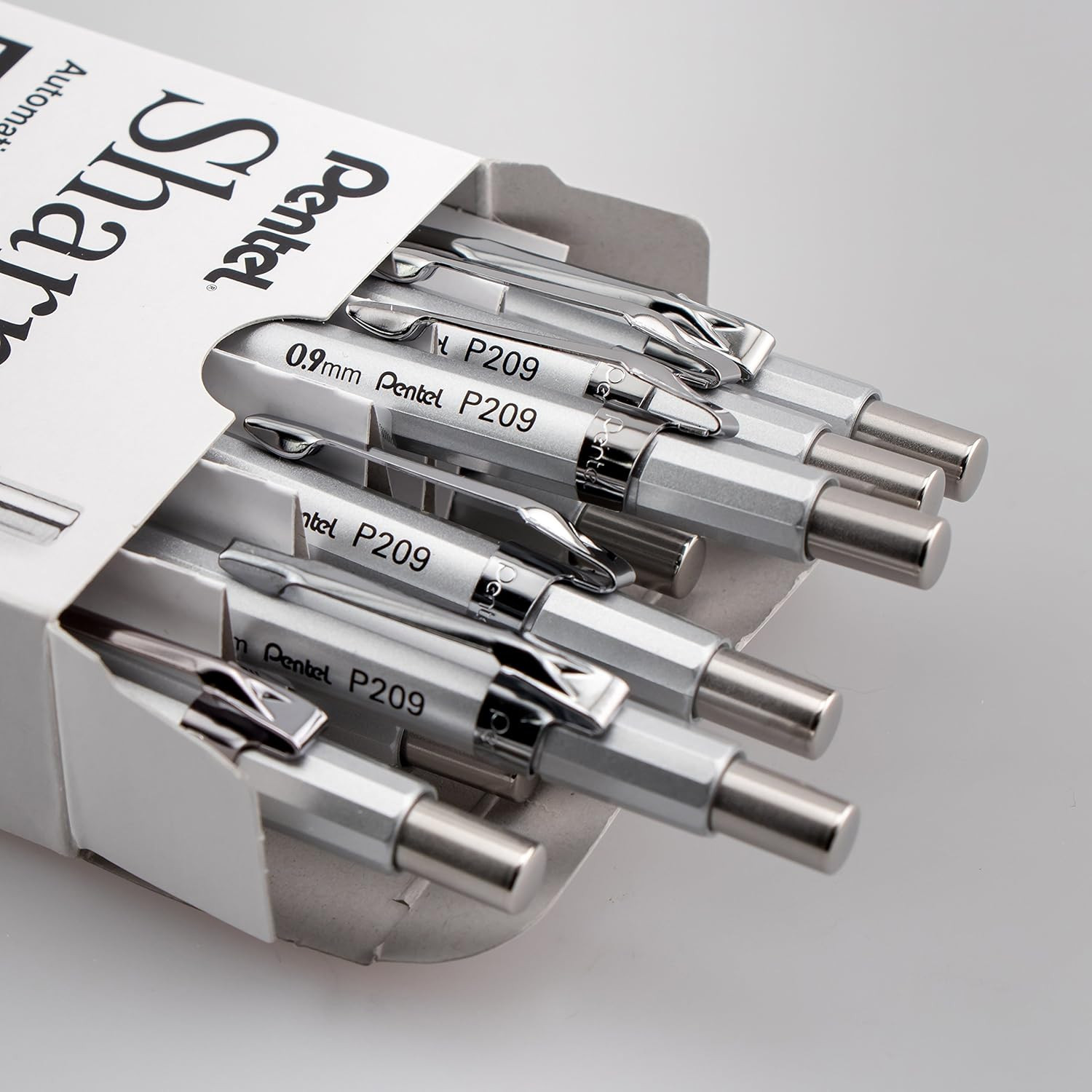 Sharp Mechanical Pencil, (0.9Mm), Metallic Silver Barrel, Box of 12 (P209Z)