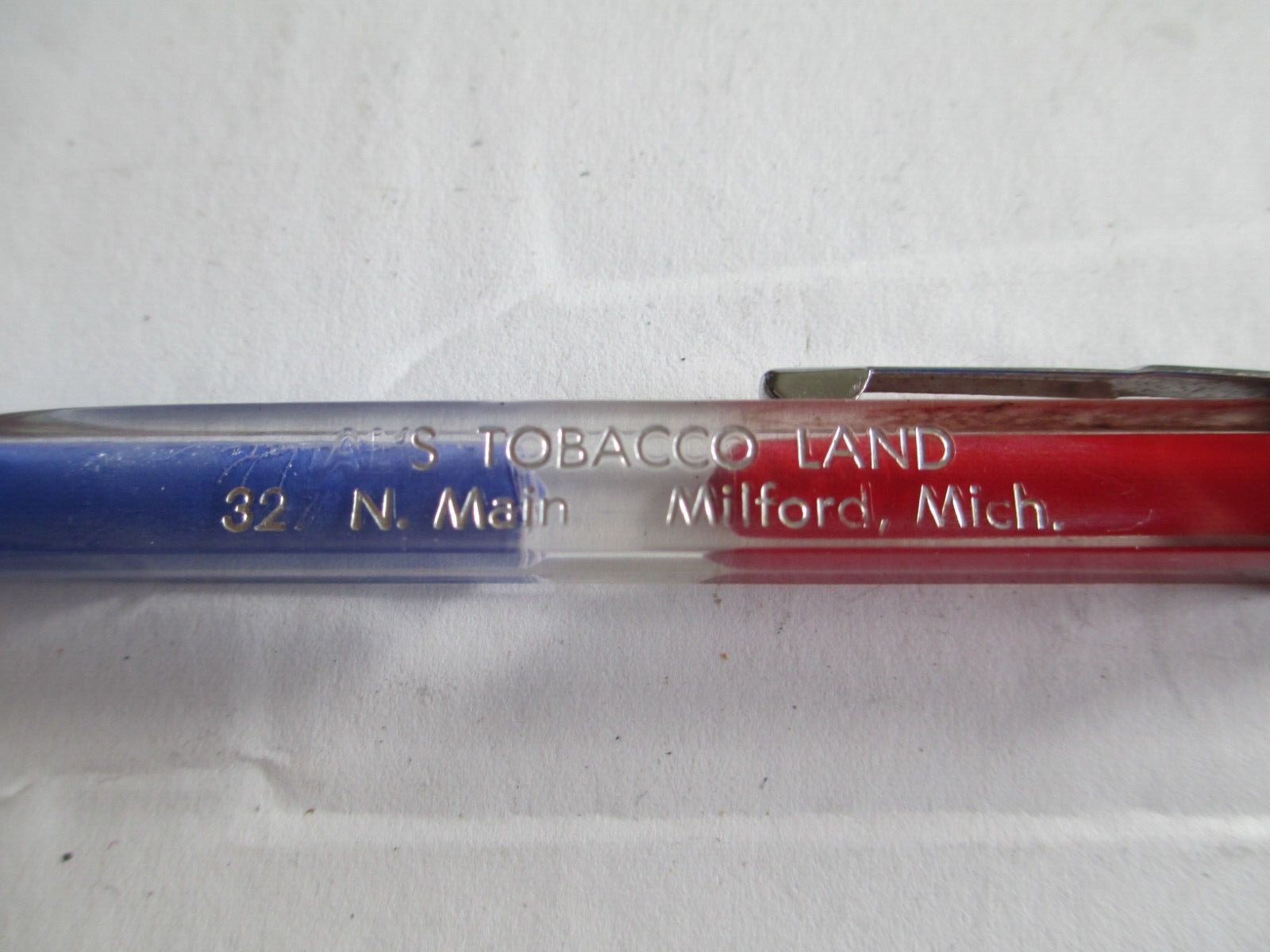 Vintage Square Profile Lucite Mechanical Pencil Al’s Tobacco Land Milford MI B12