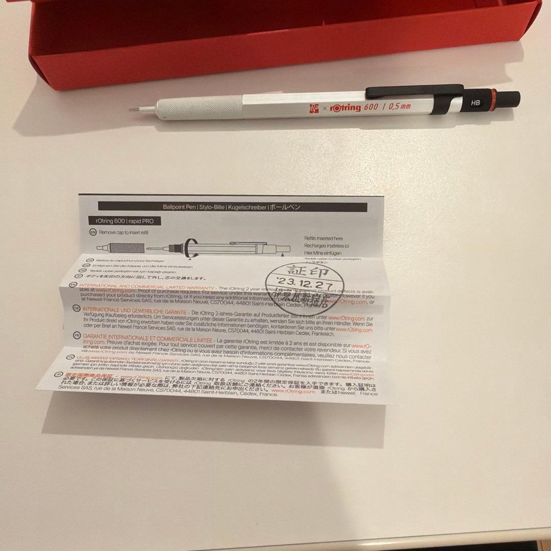 rOtring 600 Itoya Limited Edition White Barrel Mechanical Pencil 0.5mm Japan
