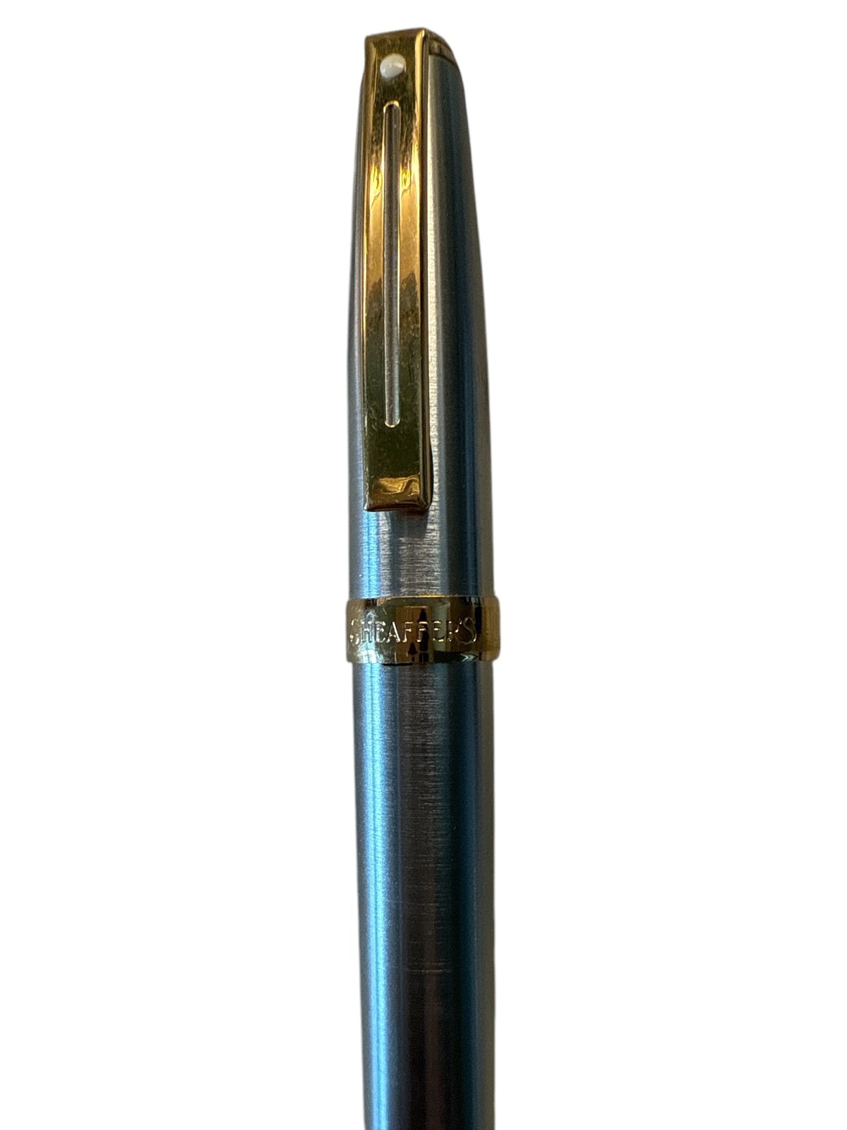 SHEAFFER White Dot PRELUDE Brushed Steel Gold Trim Chrome 0.7 mm Pencil–USA