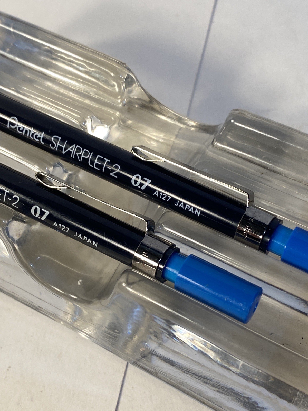Vintage Pentel Sharplet-2 A127 Japan Mechanical Pencil Black Blue Lot Of 2
