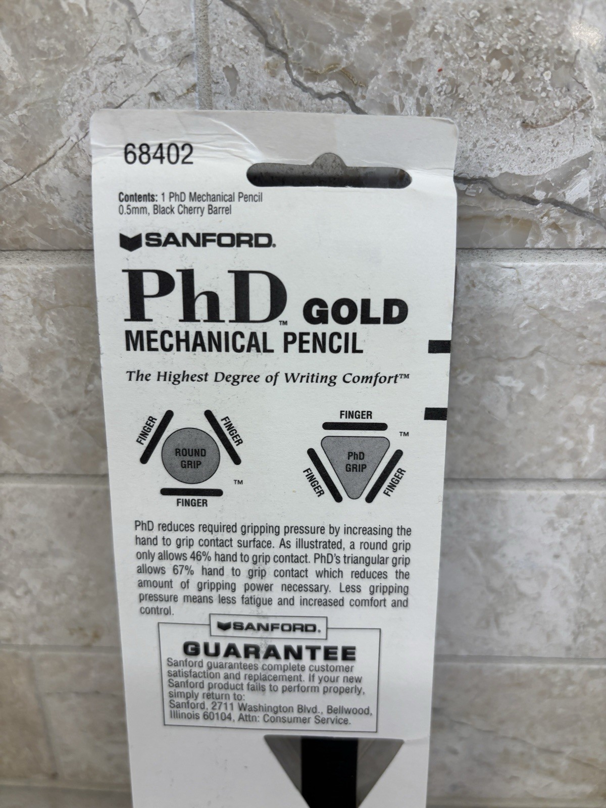 Sanford/Paper Mate PhD Gold Mechanical Pencil .5mm Black Cherry Barrel Gold Trim