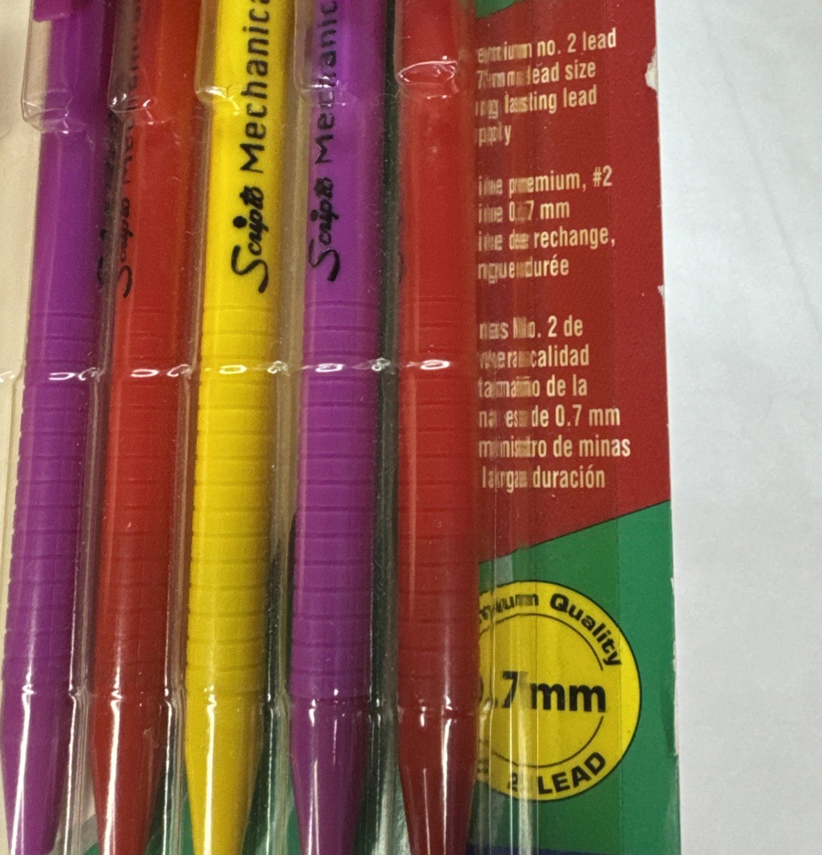 Vintage 2000 Scripto Multicolor Mechanical Pencils .7mm B5009M 5 of 6 Set
