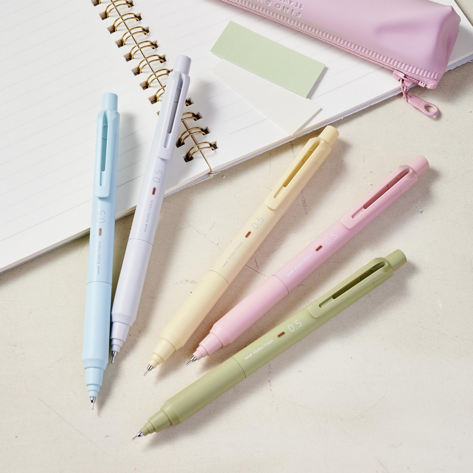 Mitsubishi Kurutoga KS Mechanical Pencil 0.3 Coral Pink Ergonomic Grip