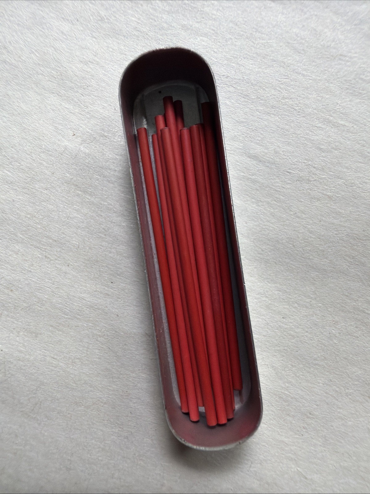 Vintage SHEAFFER Fineline Mechanical Pencil Lead RED 1.1mm Metal 12pk Tin USA