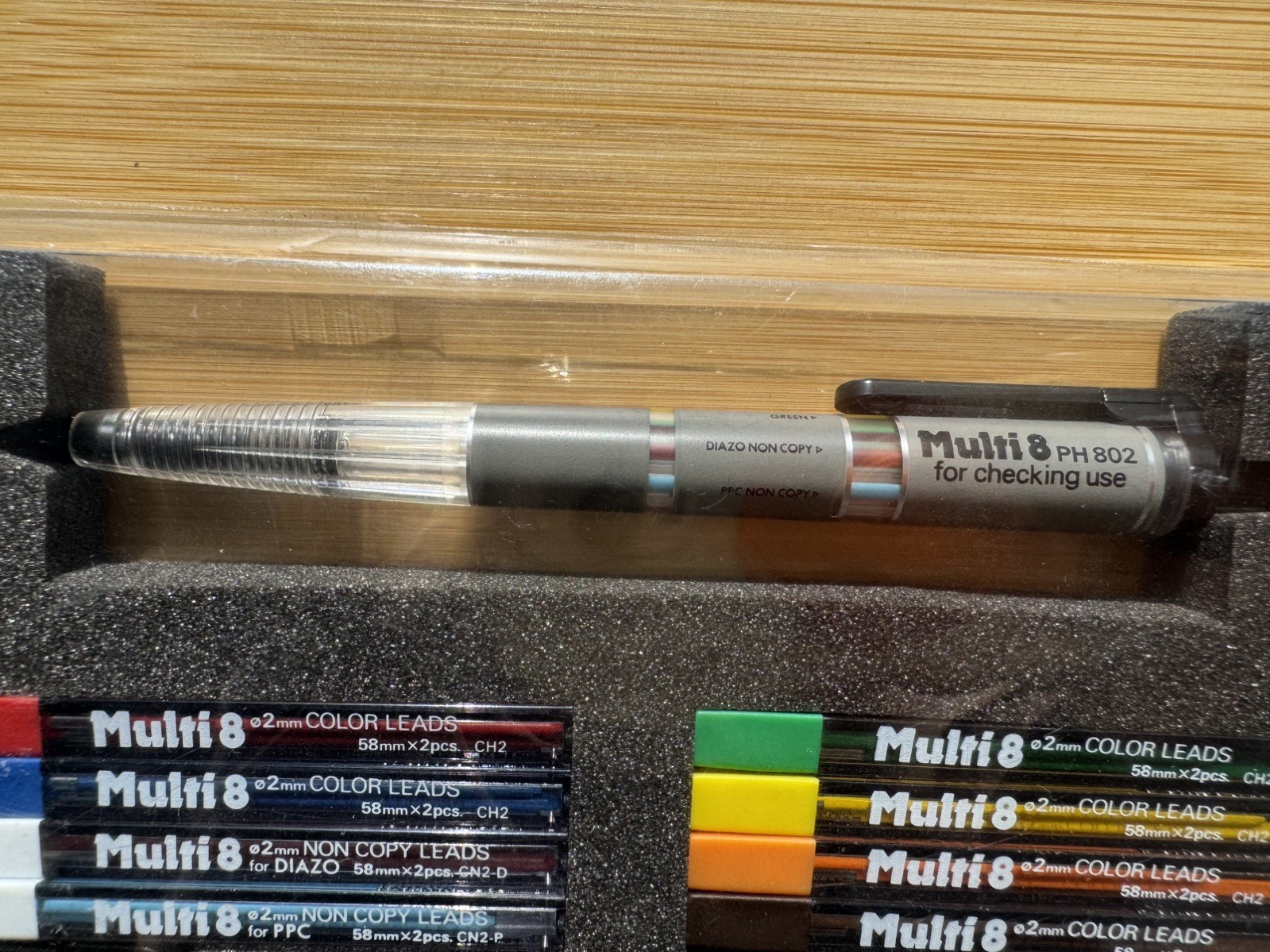 Pentel Multi 8 Lead Holder & Lead Set PH802ST – 8 Colors, 2mm with Sharpener