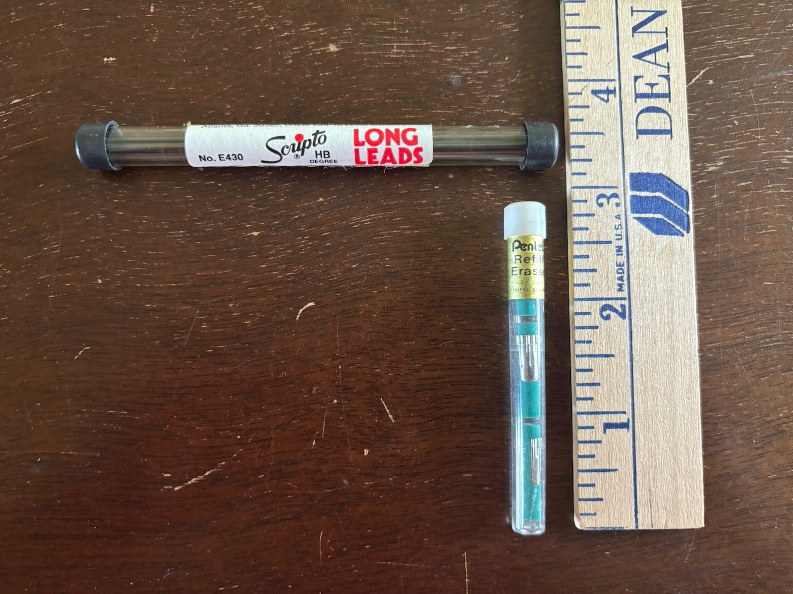 Vintage Office School Supplies Lot Of 2 Scripto Long Lead Pentel Refill Erasers