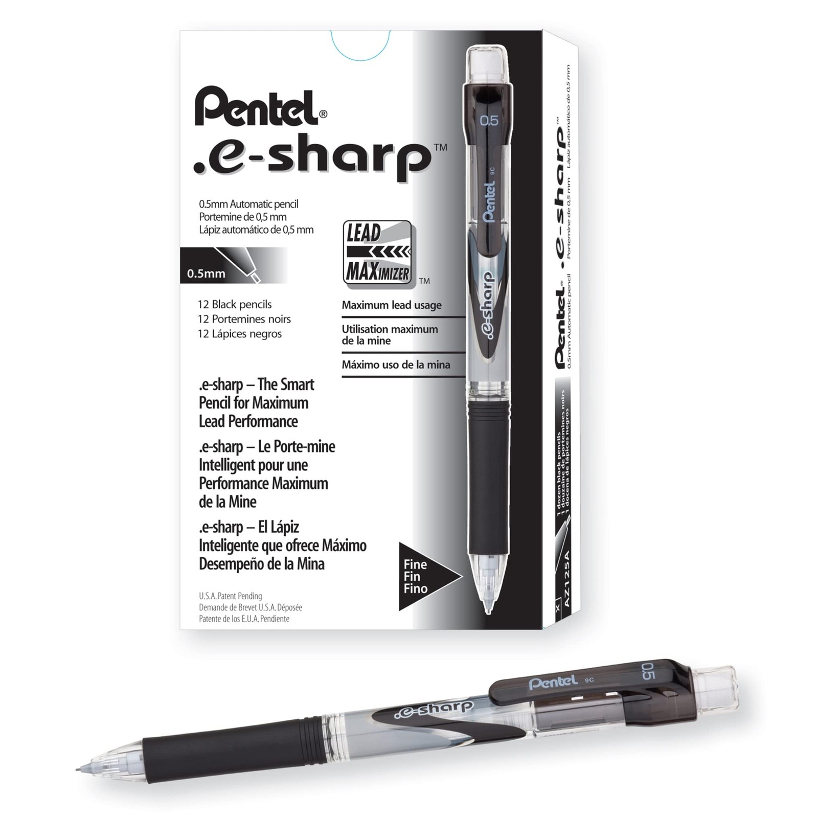 Pentel E Sharp Automatic Pencils 12 Count Eco Friendly with Lead Maximizer