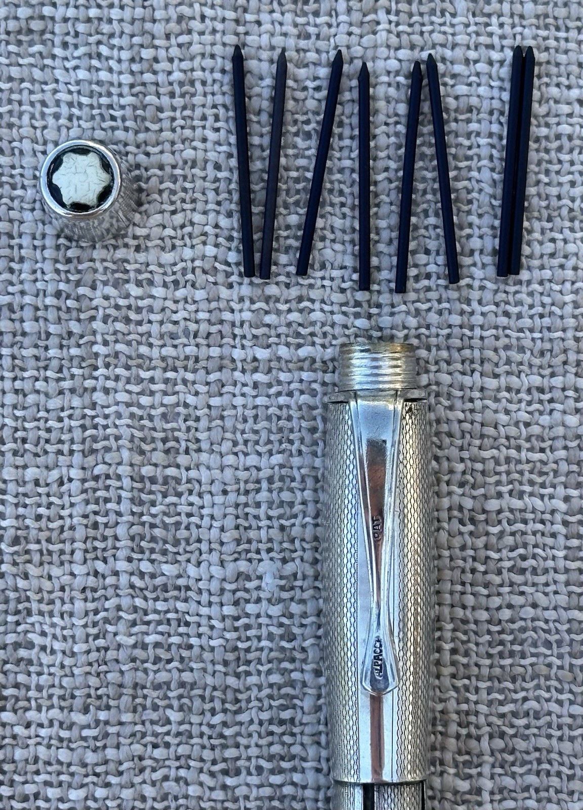 Vintage Montblanc 4-Color Multi-Function Pencil, 1950s-60s, Round Barleycorn