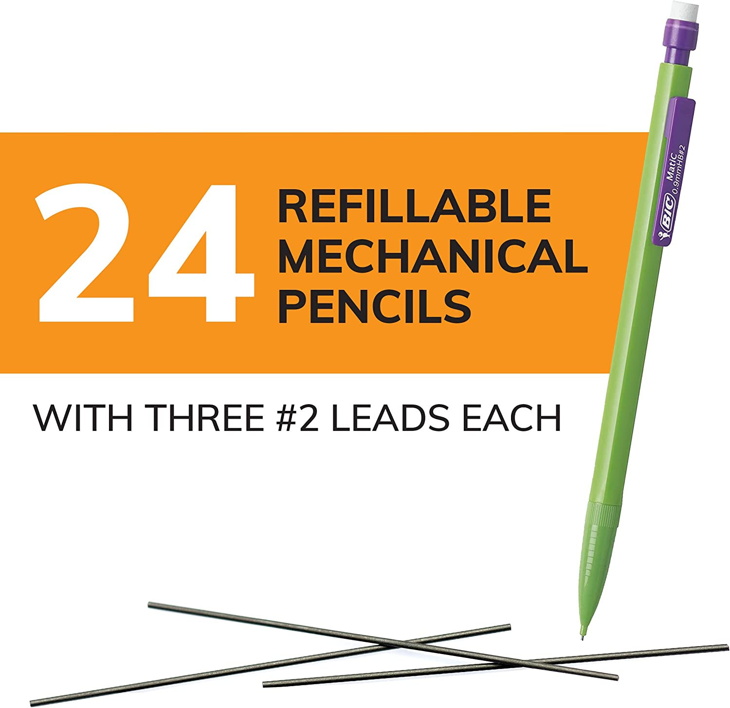 BIC Xtra-Strong Thick Lead Mechanical Pencil Colorful Barrel Thick 0.9Mm 24